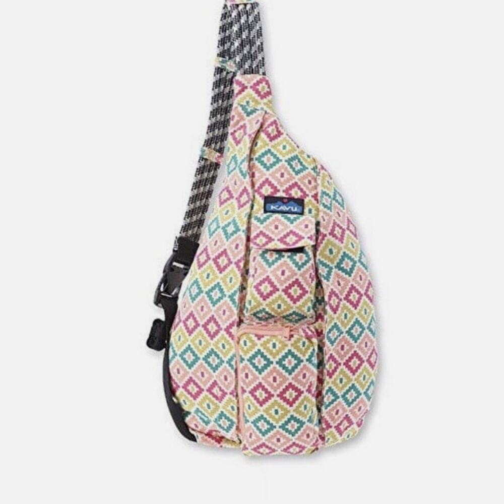 KAVU Original Rope Bag Sling Pack Adjustable One Size, Spring Montage Crossbody